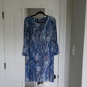 Tommy Hilfiger Blue and White Paisley Dress